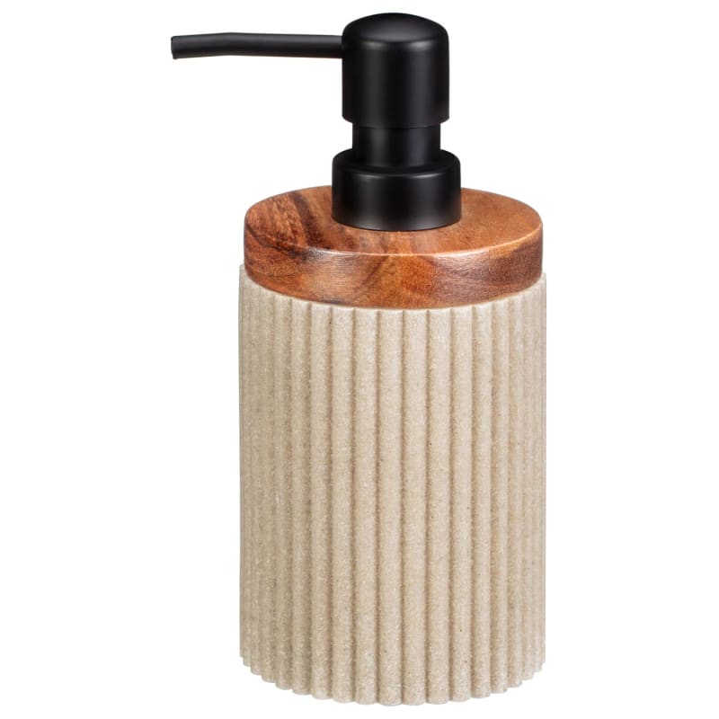 Natural Soap Dispenser with Wooden Base