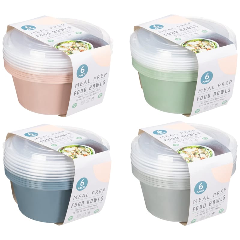 Meal Prep Food Bowls 6pk - Pink | Kitchen Storage - B&M Stores