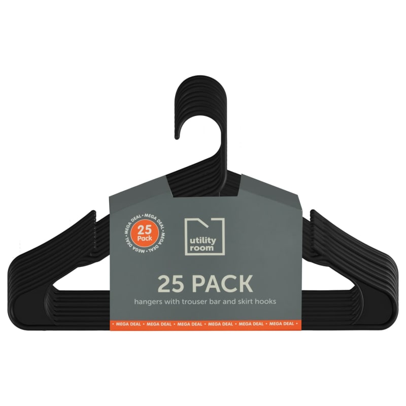 Utility Room Hangers 25pk - Black