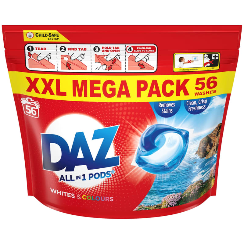 All Daaz Daz All-in-1 Pods - Whites & Colours | Detergents & Conditioners | B&M