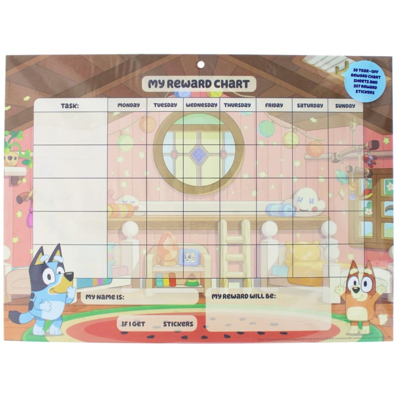 Bluey Reward Chart Kids Stationery B&M