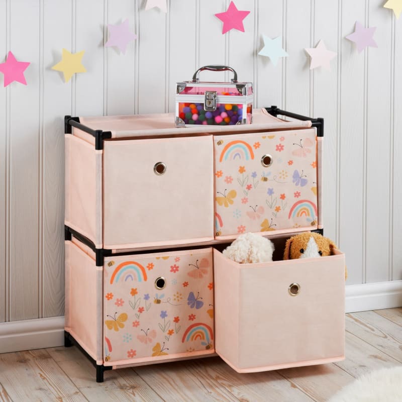 Kids Home 4 Cube Storage - Rainbow | Children's Furniture | B&M