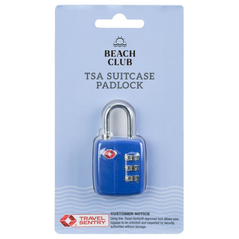 Beach Club TSA Suitcase Padlock Holiday Shop B&M