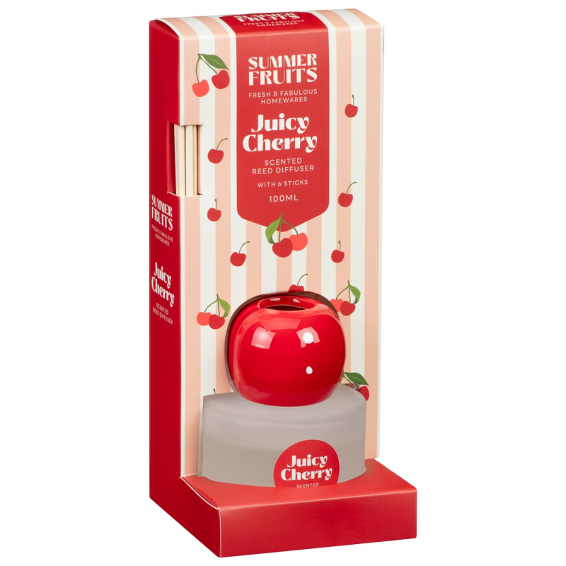 Summer Fruits Scented Reed Diffuser 100ml - Juicy Cherry | Diffusers | B&M