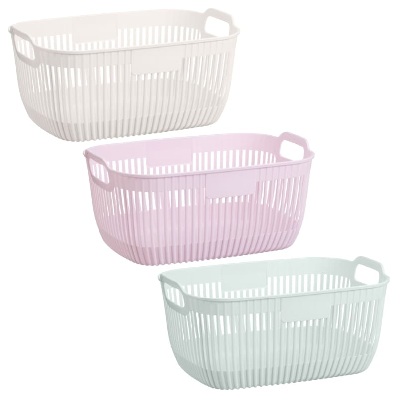 Linear Store Linear Medium Storage Basket - Cream | Storage Baskets | B&M