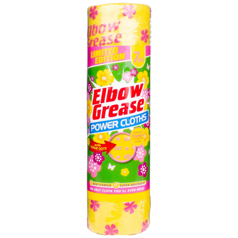 Elbow Grease Power Cloths 7pk - Flower Power