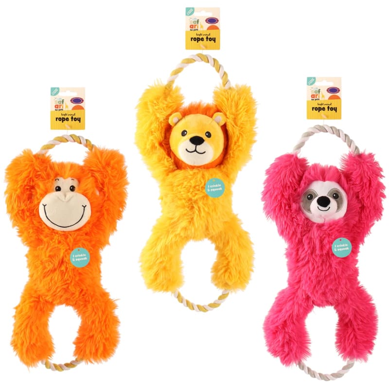 Pink Rope Toy On Safari Rope Dog Toy - Pink Sloth | Dog Toys | B&M