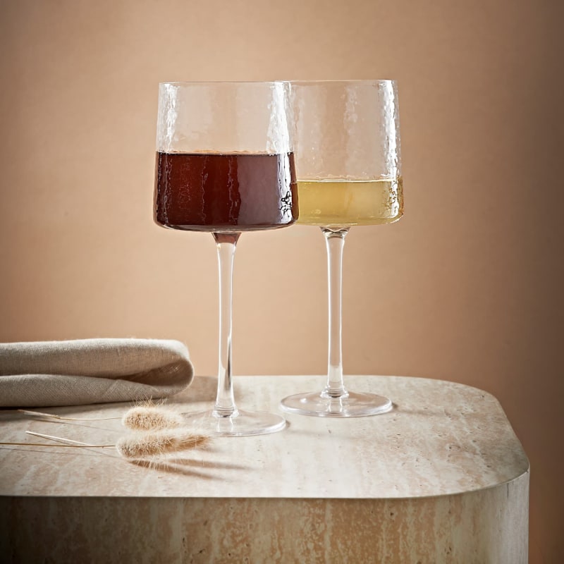 Hammered Wine Glasses 2pk | Tableware | B&M