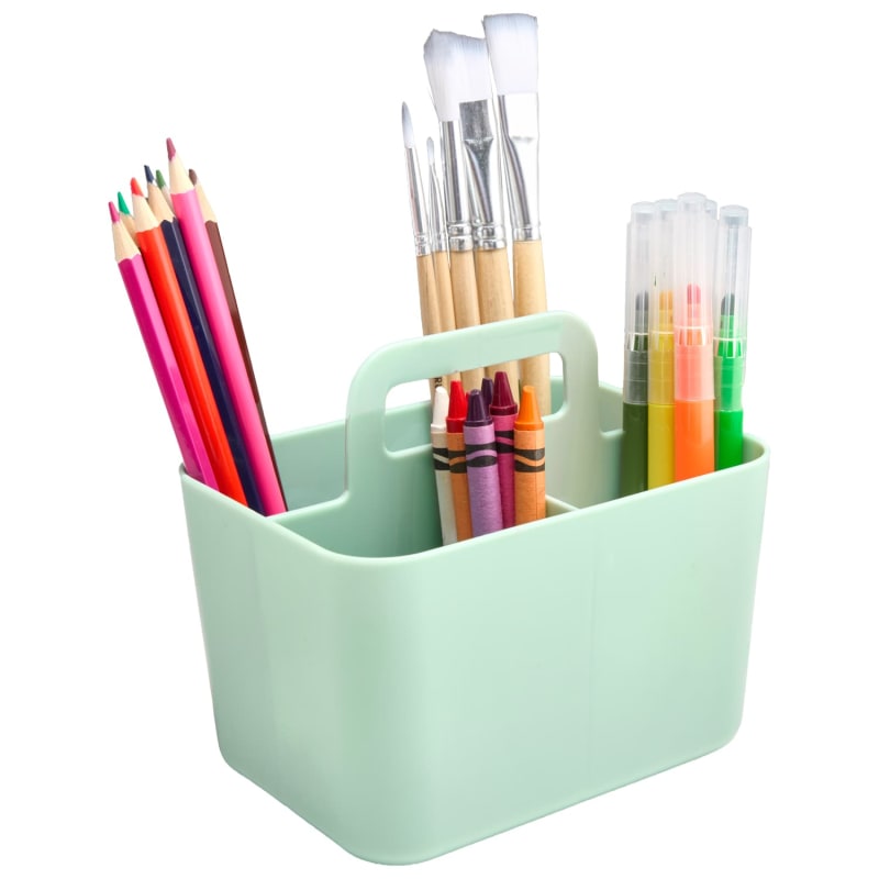 Small Caddy with Handle - Sage | Storage Trays & Tubs | B&M