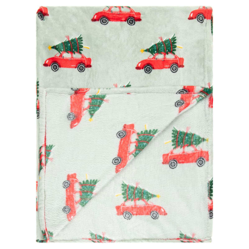 Owen Plaid Christmas Throw Blanket - 50x60 Inch, Cotton, Fringe Trim, Machine Washable - Cozy Holiday Sofa & Bed Blanket In Green - View #4