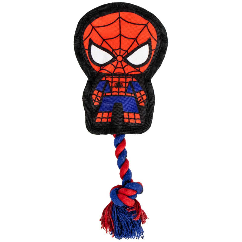 Marvel Tough Edge Dog Toy with Rope - Spiderman | Dog Toys | B&M