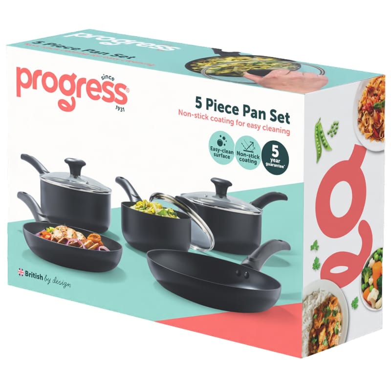 Progresive Cookware Progress Saucepan Set 5pc | Cookware | B&M Stores