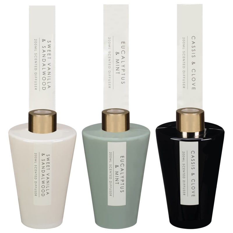 Large Glossy Scented Diffuser 200ml - Sweet Vanilla & Sandalwood ...
