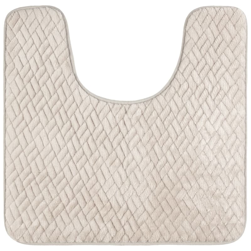 Addis Chevron Embossed Memory Foam Pedestal Mat - Natural | B&M