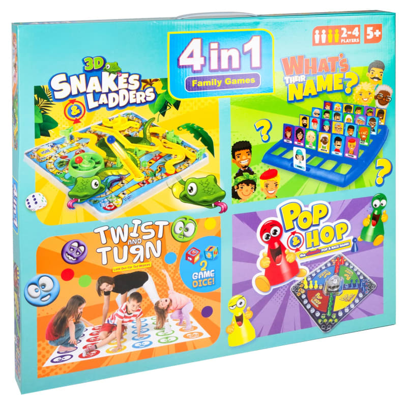 4 in 1 Family Board Games Pack | Board Games | B&M