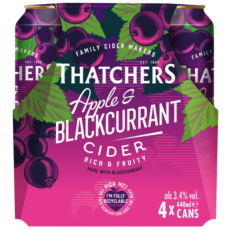 Thatchers Apple & Blackcurrant Cider 4pk | B&M