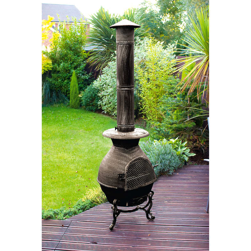 Offer BMStores Cast Iron Large Chiminea 180cm BMStores