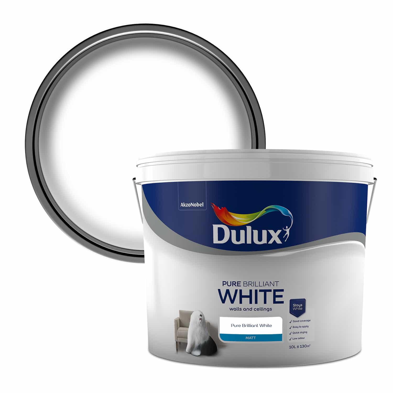 Dulux Pure Brilliant White Matt Emulsion 5L Painting