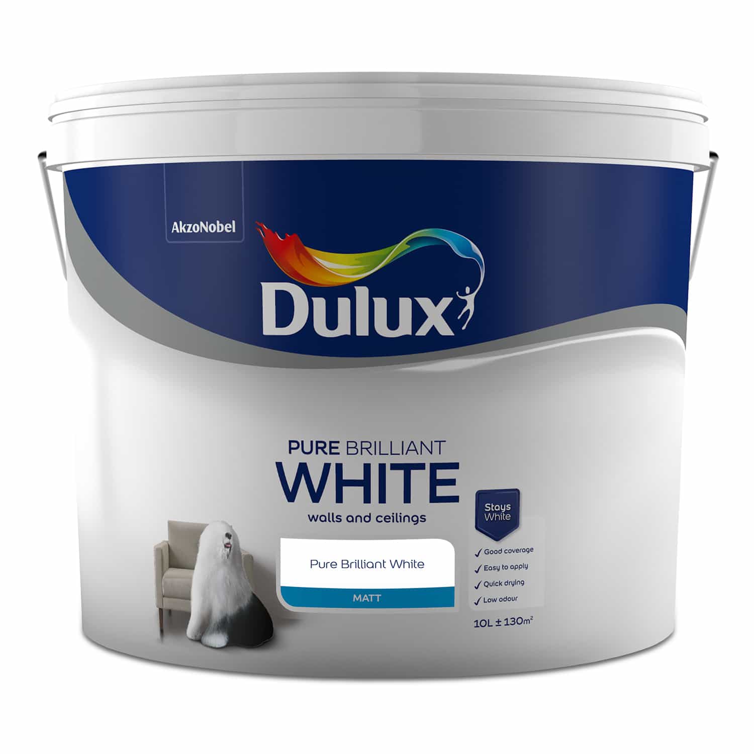 Dulux Pure Brilliant White - Matt Emulsion 5L | Painting