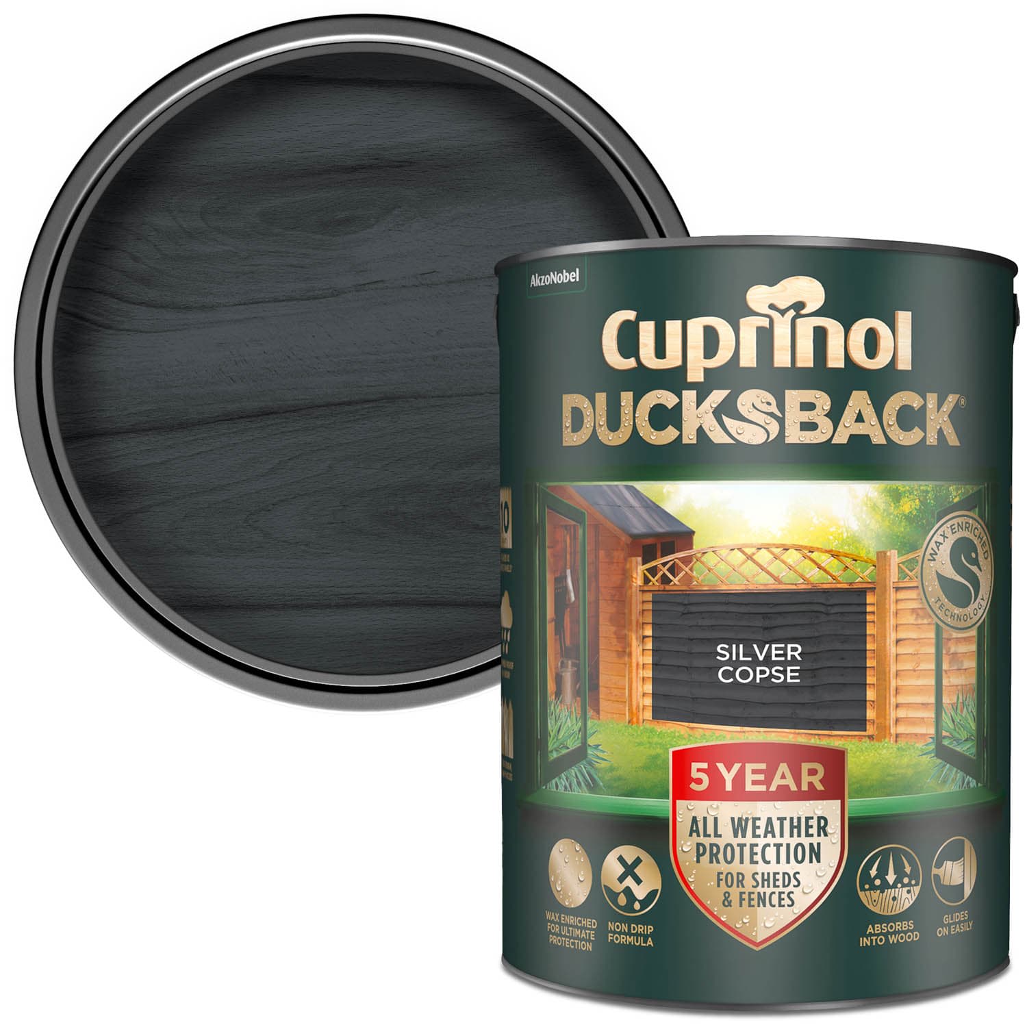 Cuprinol 5 Year Ducksback Silver Copse 5L Fence Treatment