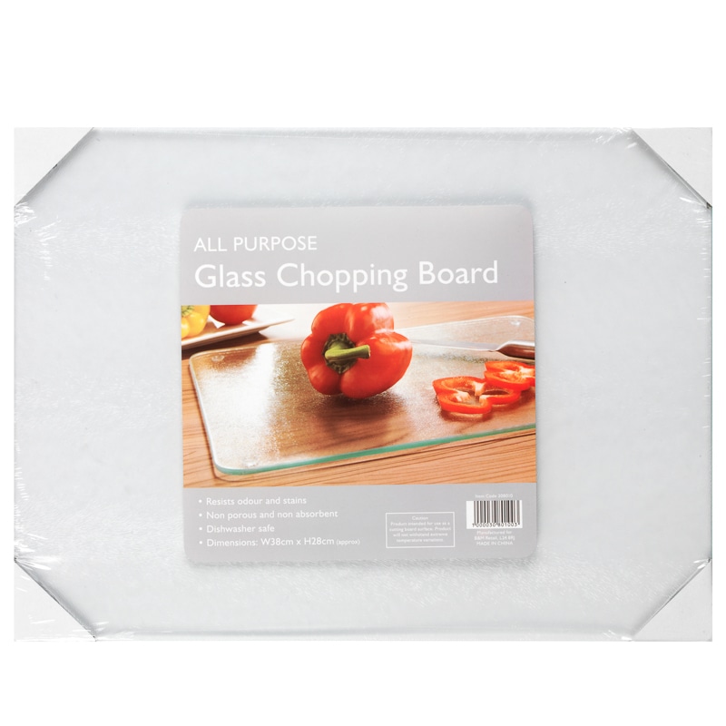 Tempered Glass Chopping Board Kitchen B&M