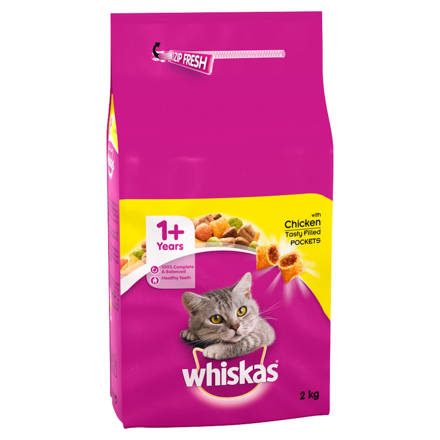 Whiskas Tasyy Filled Pockets Chicken 2kg Cat Food B&M