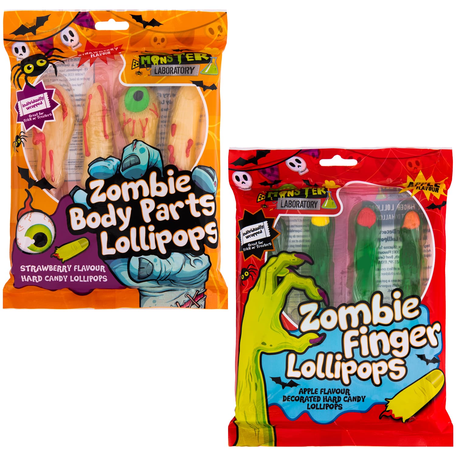 Zombie Finger Lollipops 4pk Halloween Sweets B&M