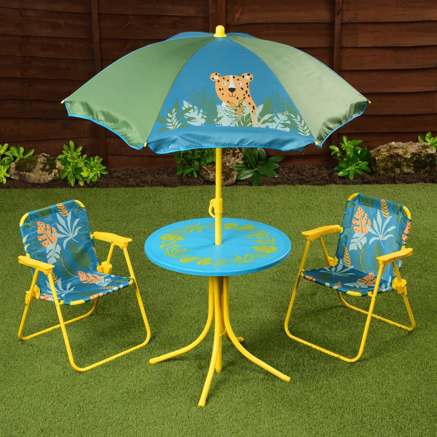 Children's Patio Set 4pc - Cheetah | Garden Furniture - B&M