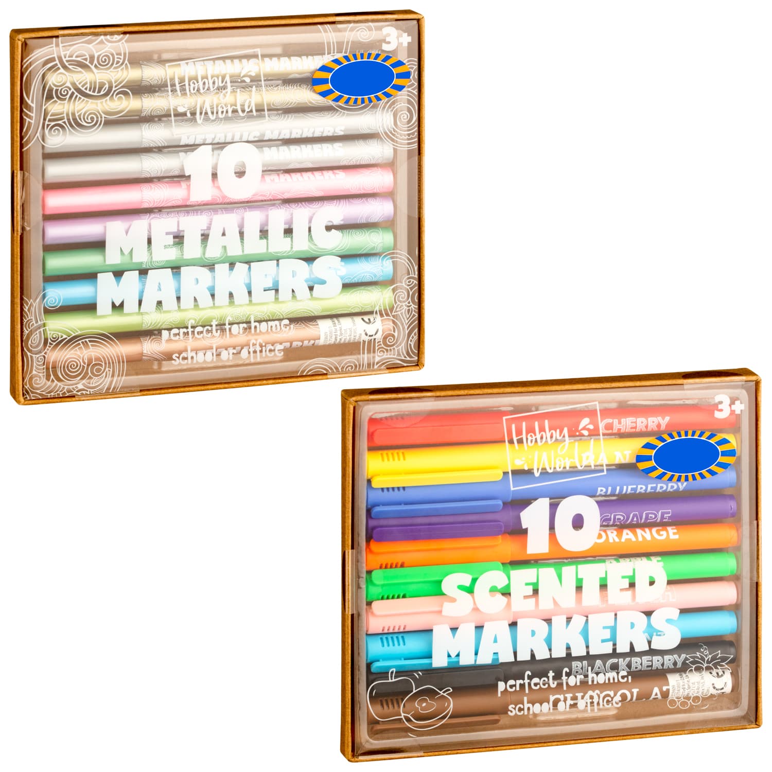 Hobby World Premium Metallic Markers 10pk Stationery B&M