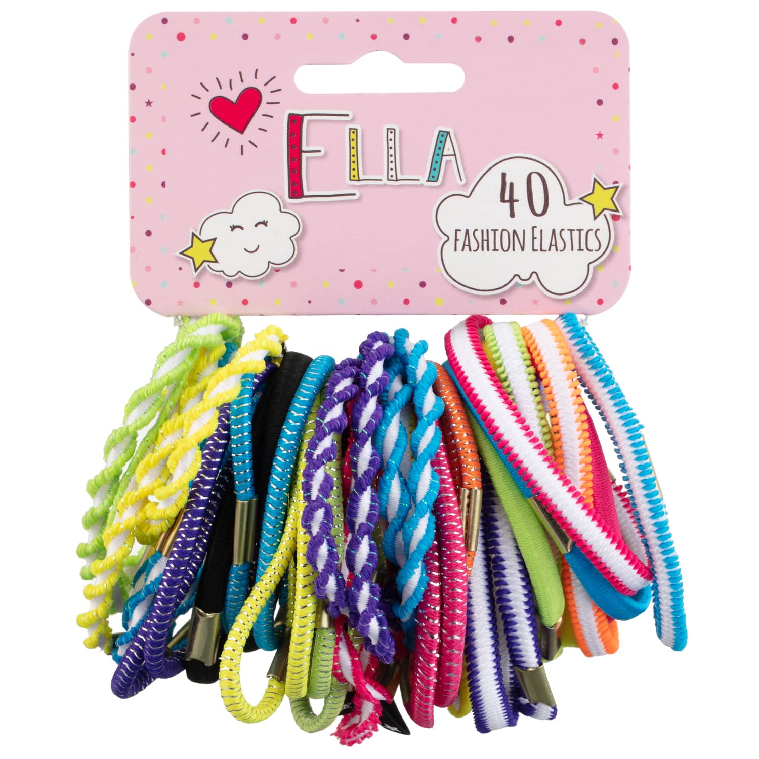 Ella Fashion Elastic Bobbles 40pk Multi Coloured Hair B&M