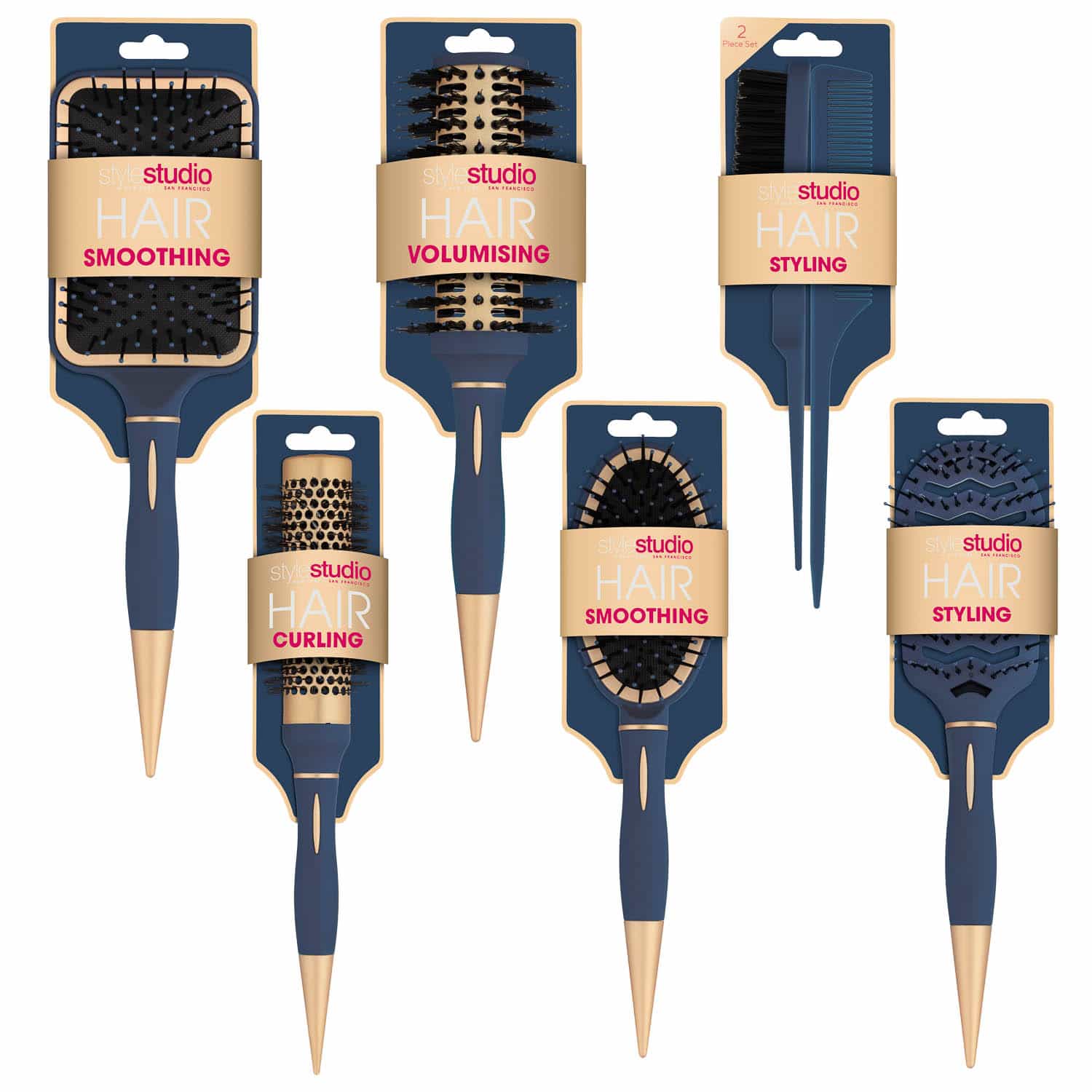 Style Studio Smoothing Cushion Paddle Hair Brush Hair Brush B&M