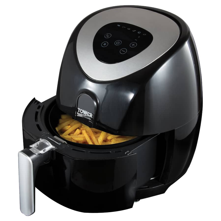 Tower Air Fryer 4.3L Black & Silver Kitchen Health Fryers B&M