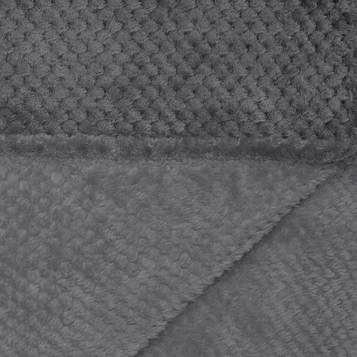 Oversized Waffle Throw Grey Soft Furnishings B&M