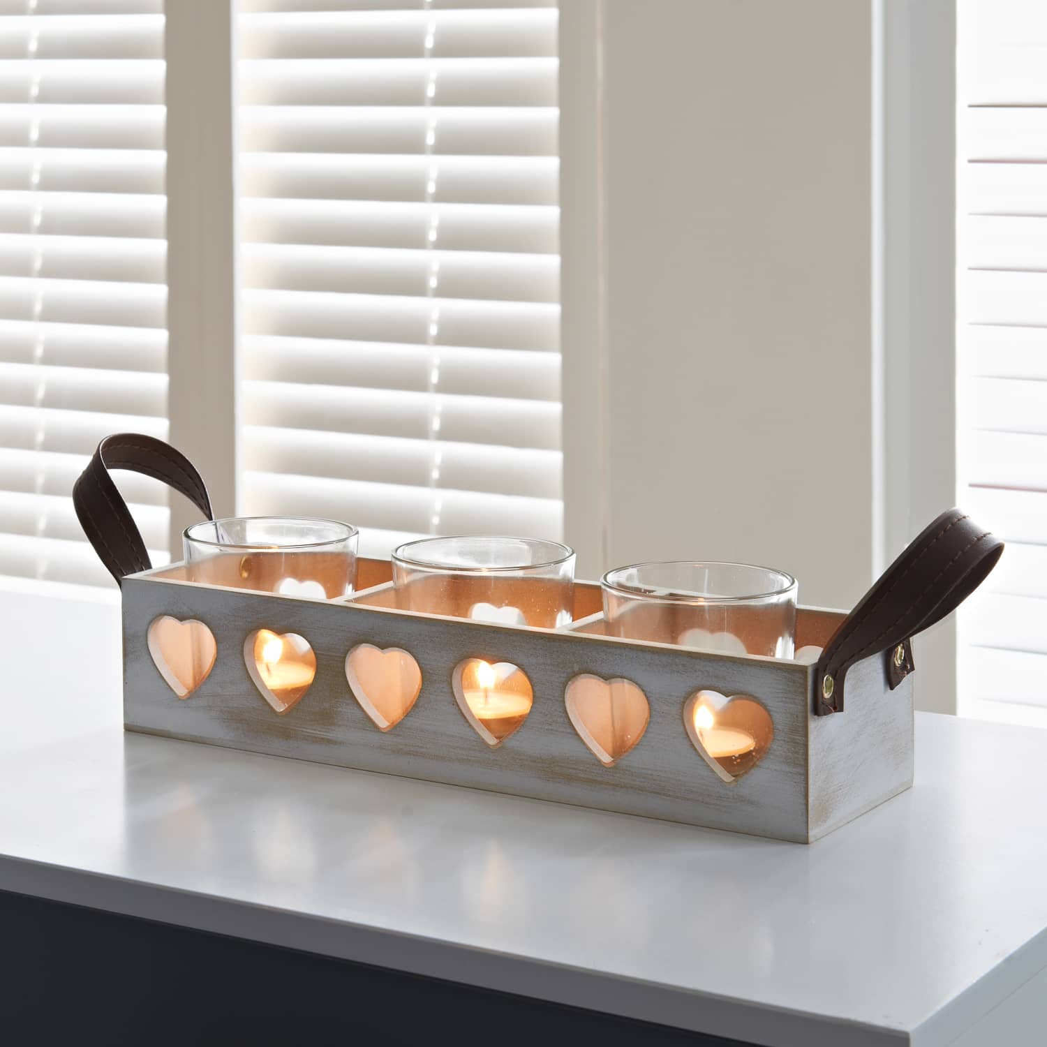 Wooden Candle Tealight Holder Candles Giftware B&M