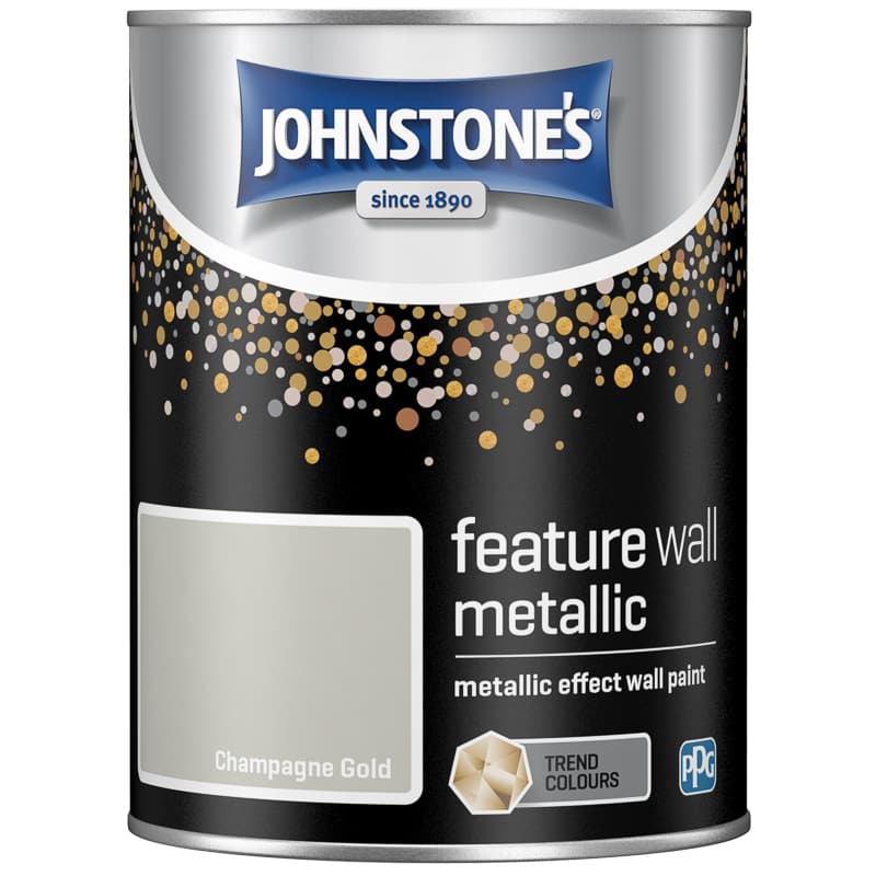 Johnstone's Feature Wall Metallic Paint 1.25L - Champagne Gold