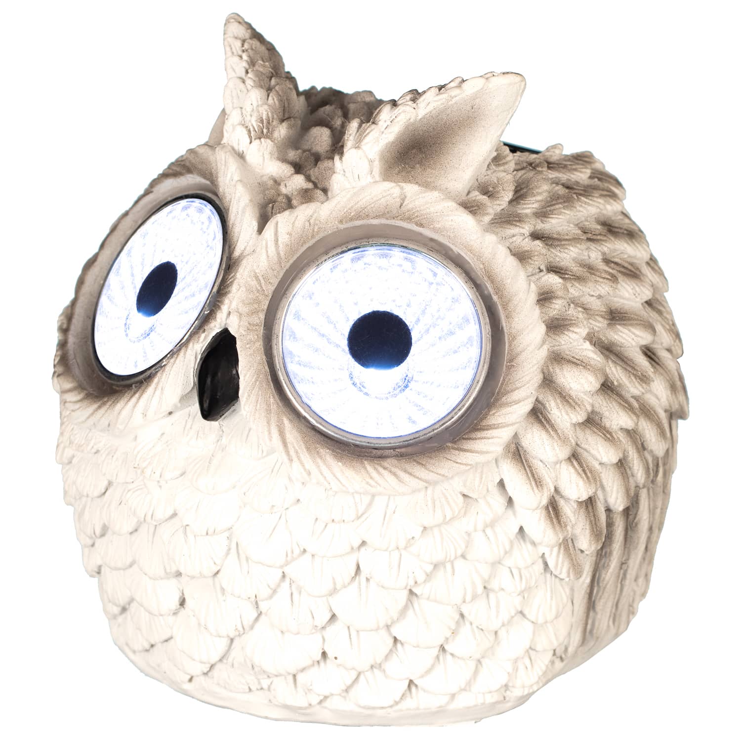 Solar Owl with Light Up Eyes 10cm White Solar Lights B&M