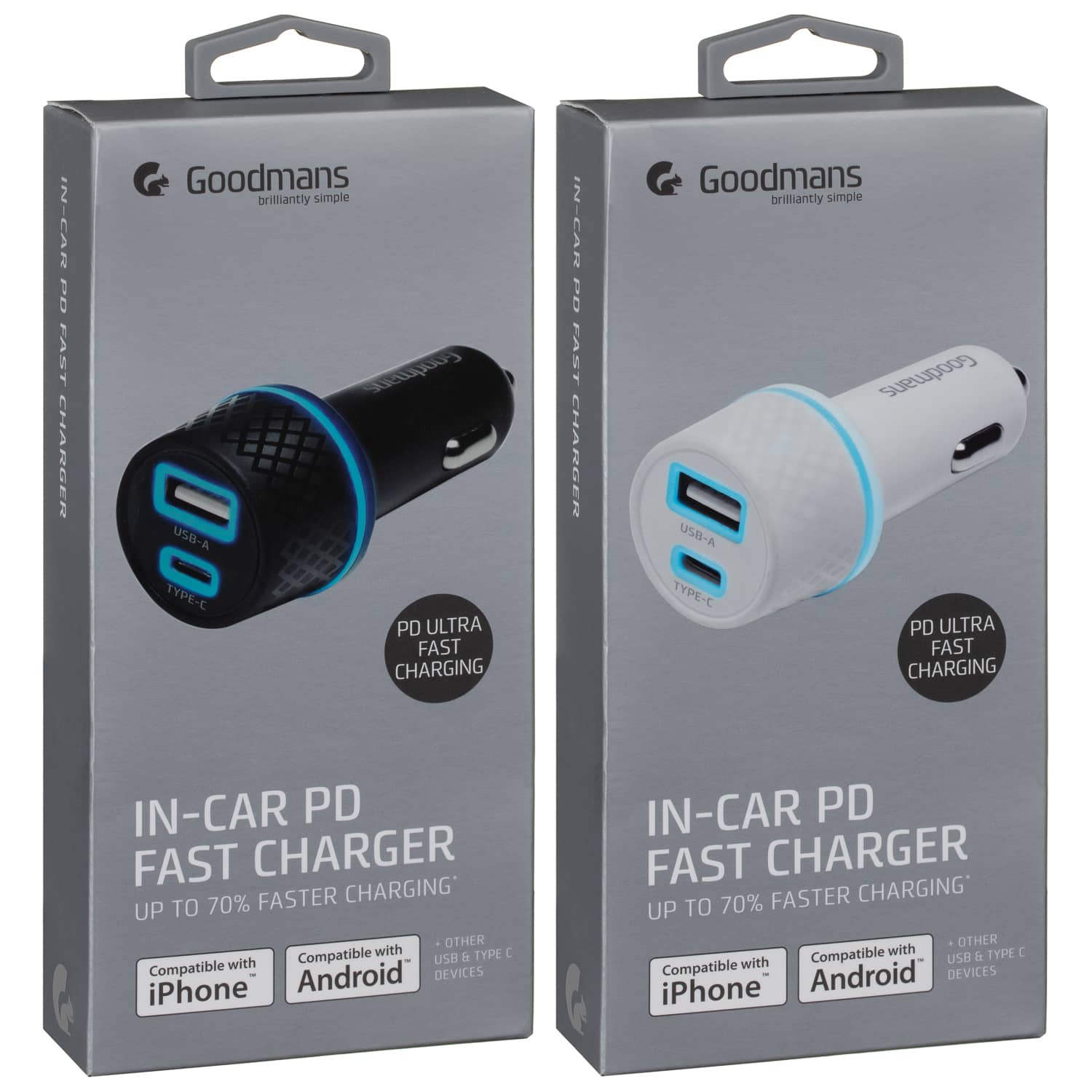 Goodmans InCar PD Fast Charger Black Chargers B&M