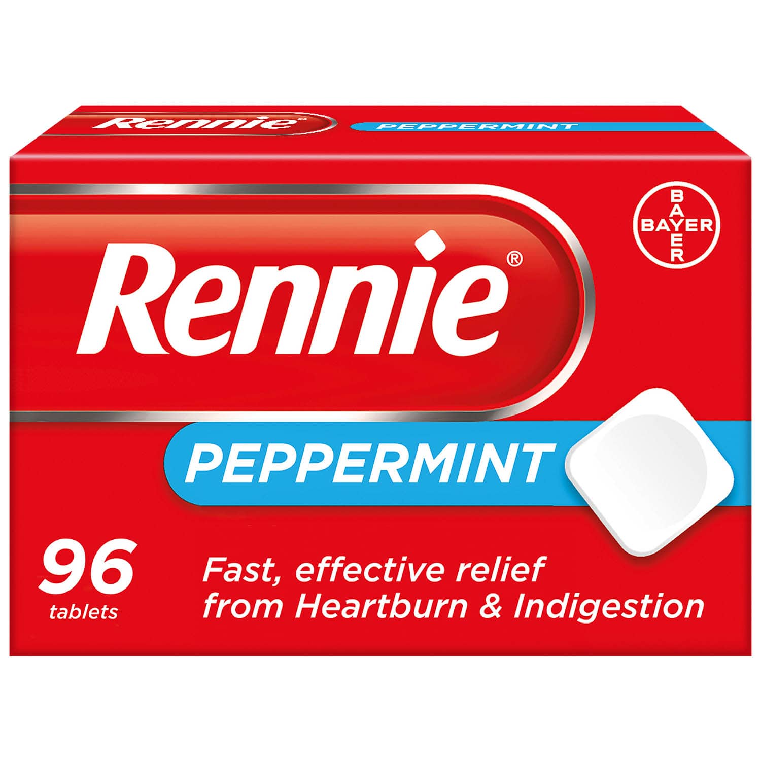 Rennie Peppermint Indigestion Relief 96pk Health & Wellbeing B&M