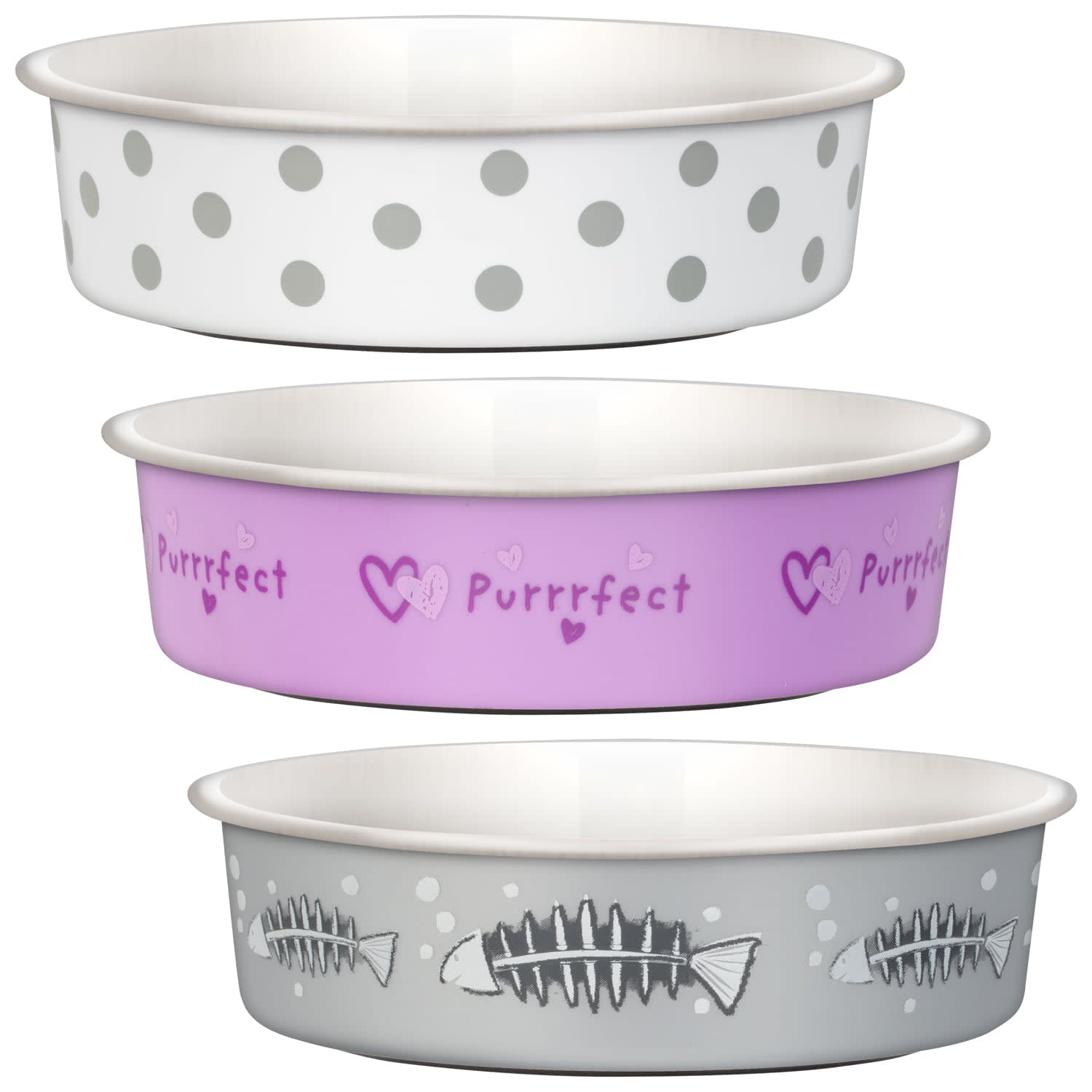 Shallow Cat Bowl Fish Bone Pets Pet Bowls B&M