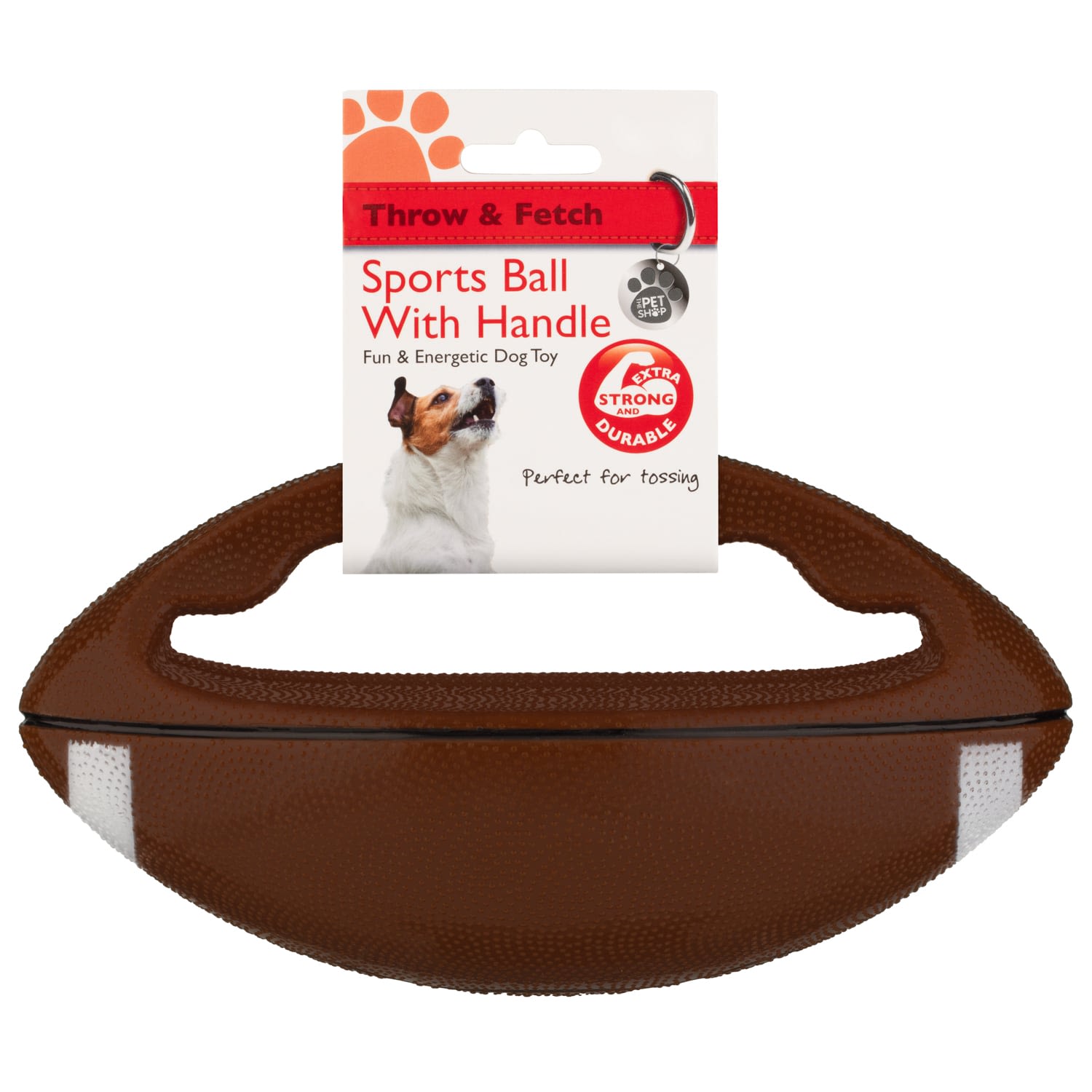 Sports Ball with Handle Dog Toy Rugby l Pets B&M