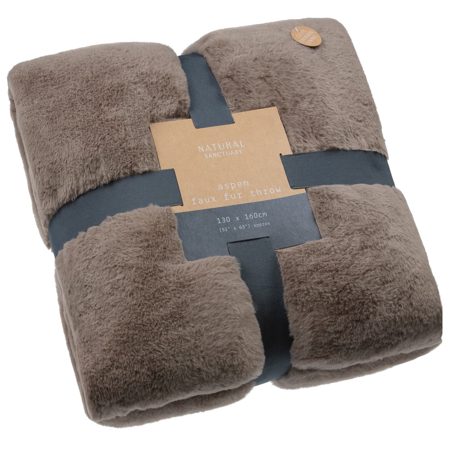Aspen Faux Fur Throw Dark Mink Soft Furnishings B&M