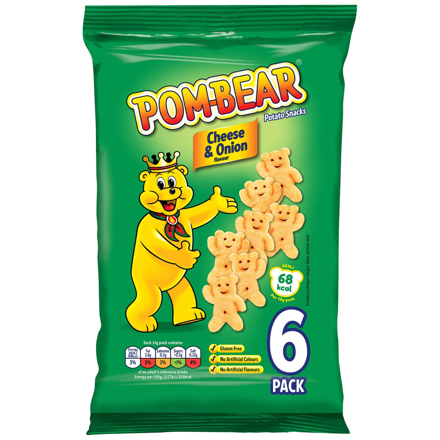 PomBear 6pk Cheese & Onion Food & Drink Crisps B&M Stores