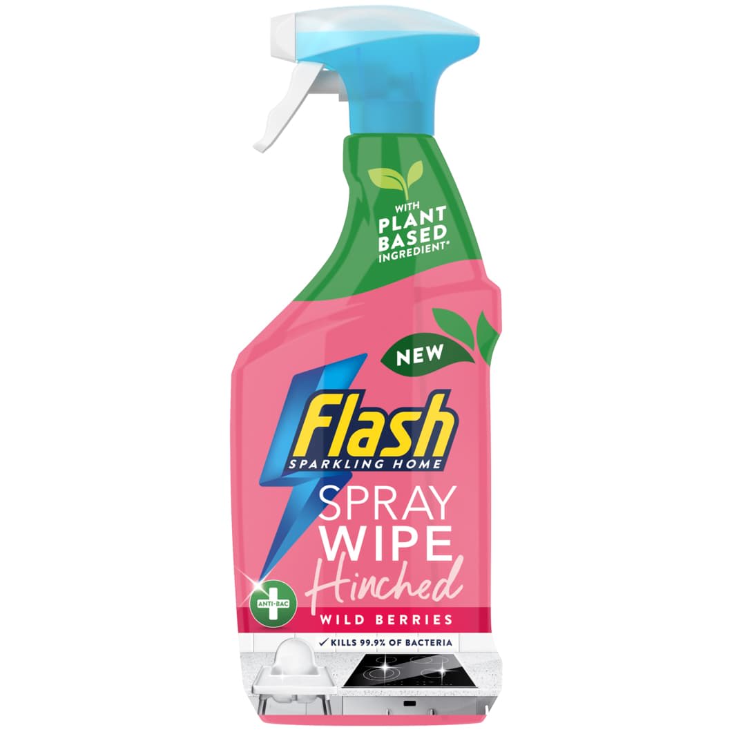 Flash Spray Wipe Hinched Antibacterial 500ml Wild Berries B&M