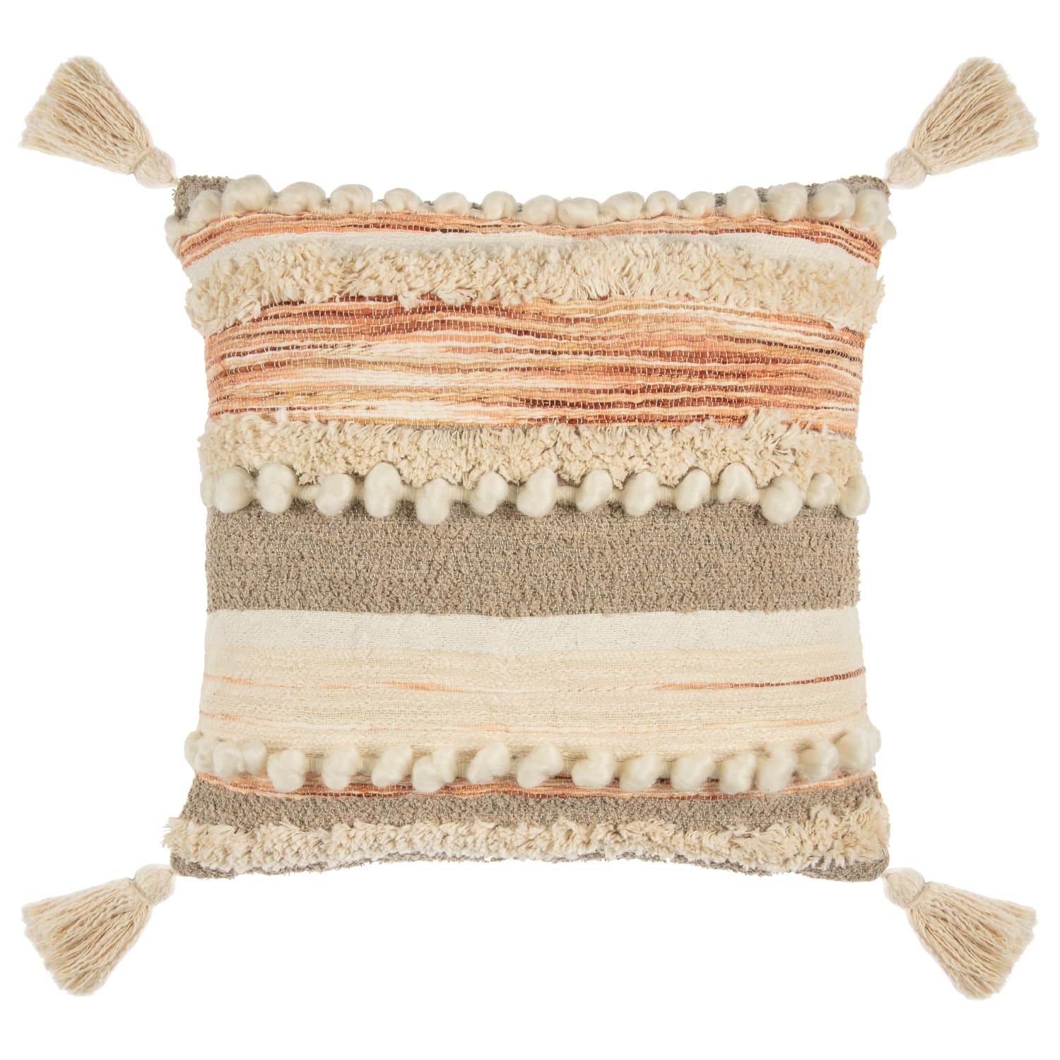 Esme Stripe Woven Cushion Natural Cheap Cushions at B&M Stores