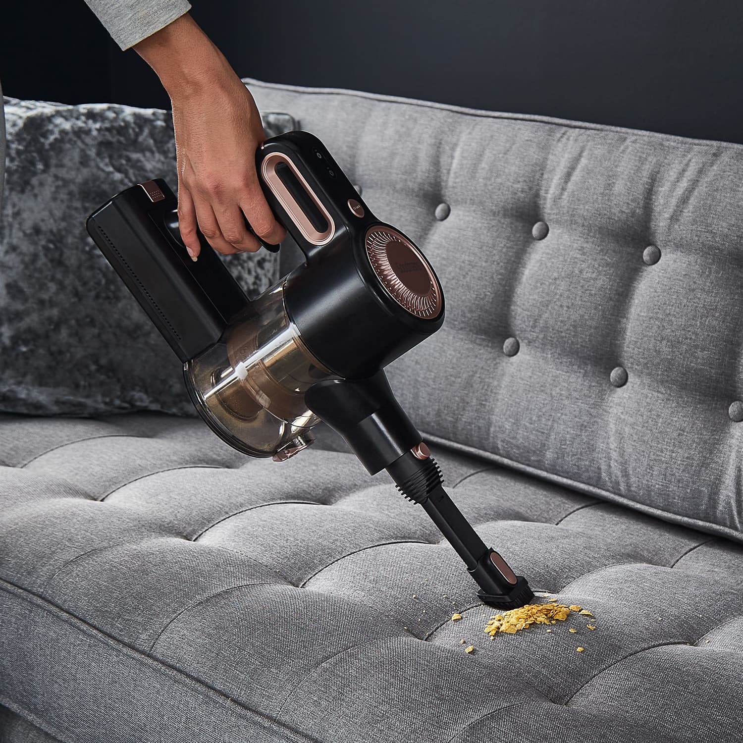 Goodmans 3 in 1 Cordless Vacuum Rose Gold Vacuum Cleaners B&M