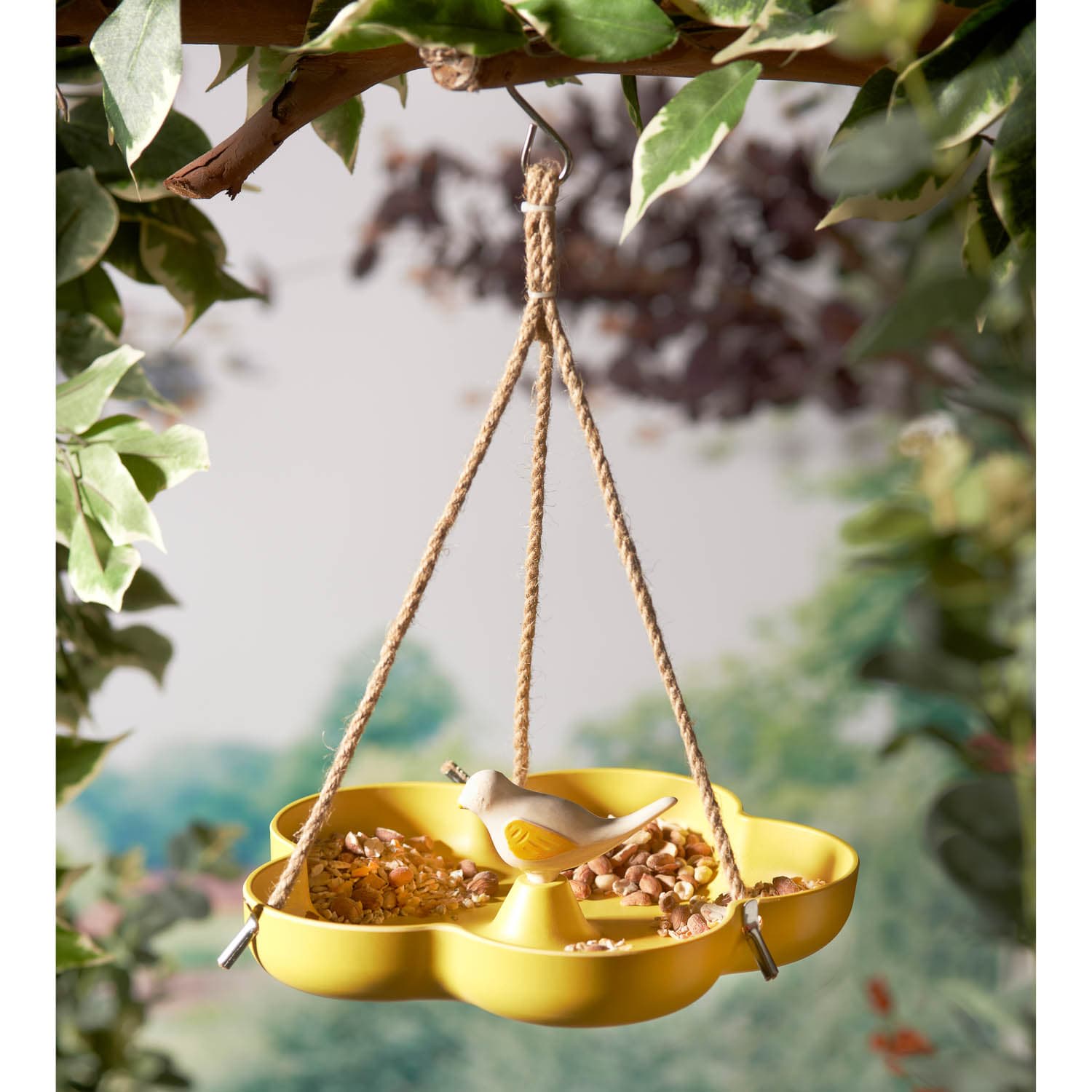 Offer BMStores Yellow Bamboo Bird Feeder BMStores