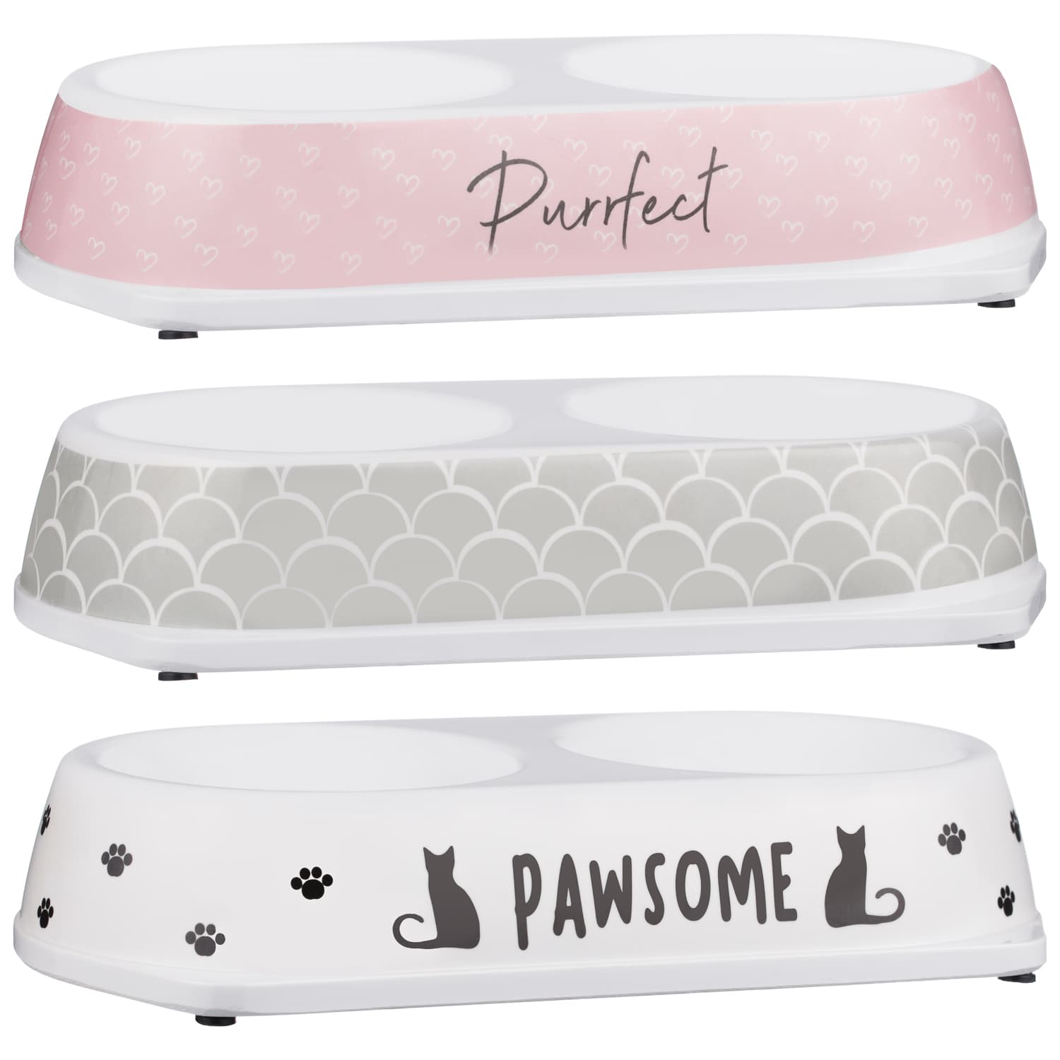 Double Pet Bowl White Pet Bowls B&M Stores