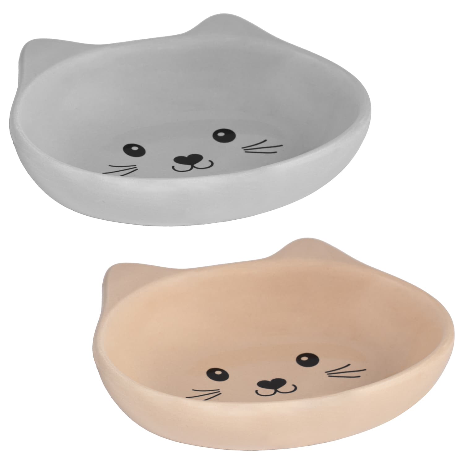 Perfect Paws Ceramic Cat Bowls Cream Pet Accessories B&M