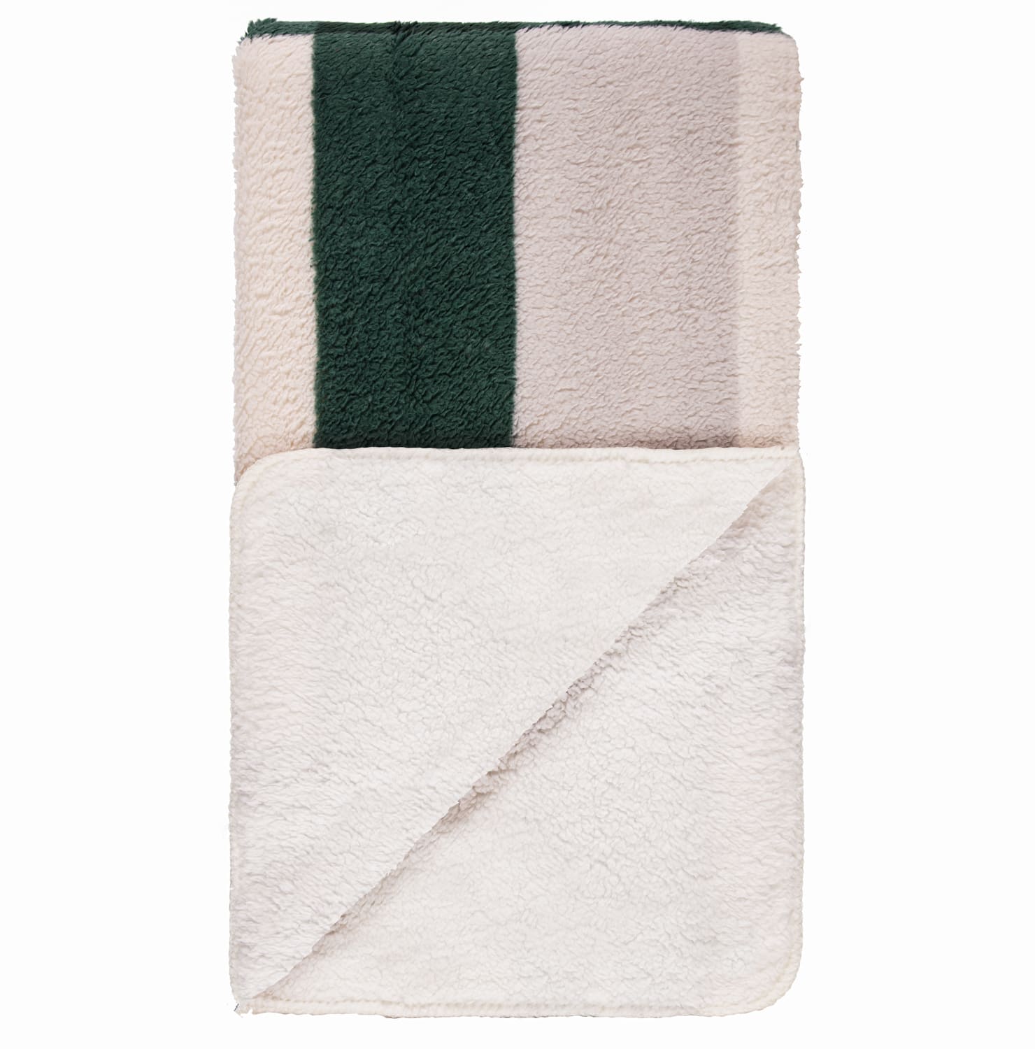 Highland Green Check Sherpa Doublesided Throw Throws B&M Stores