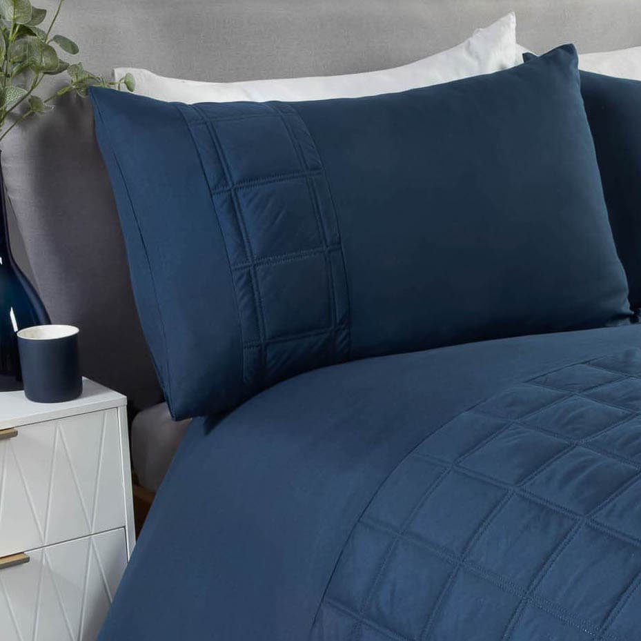 Pinsonic Single Duvet Set Navy Bedding Duvet Sets B&M